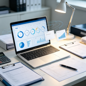 Full-cycle financial record management for online stores