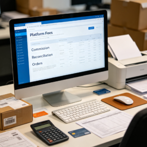 E-commerce platform commission and expense reconciliation