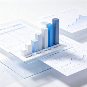 Expense budget preparation and actual expenditure comparison