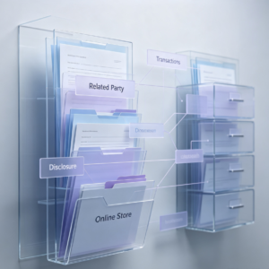 Online store related party transaction records and disclosure