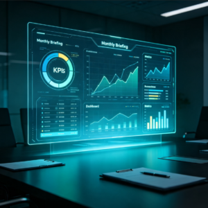 Monthly financial briefing and key indicator dashboards