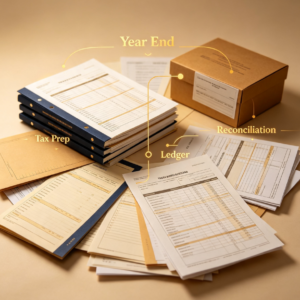 Year-end account closing and tax filing preparation