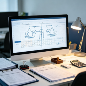 Monthly account reconciliation and trial balance preparation